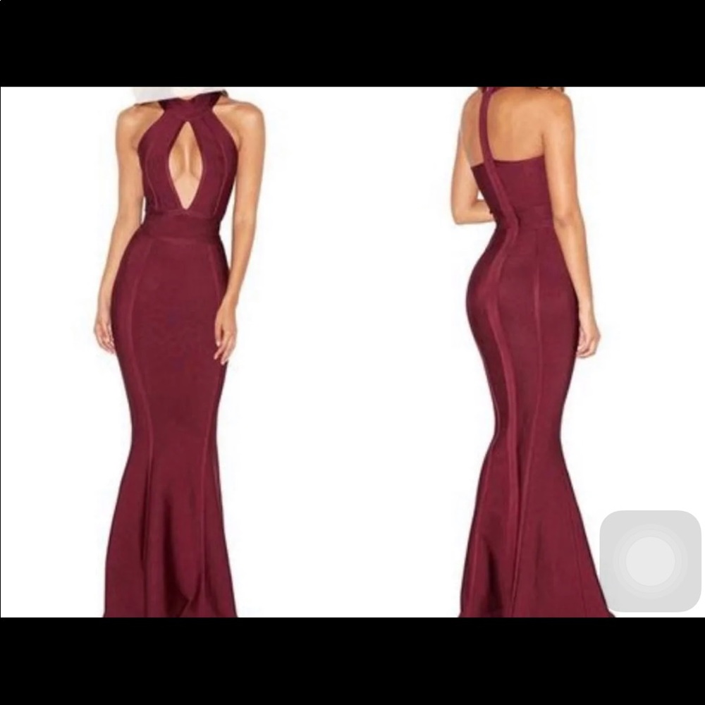 House of CB Ricadonna Plum Bandage Dress